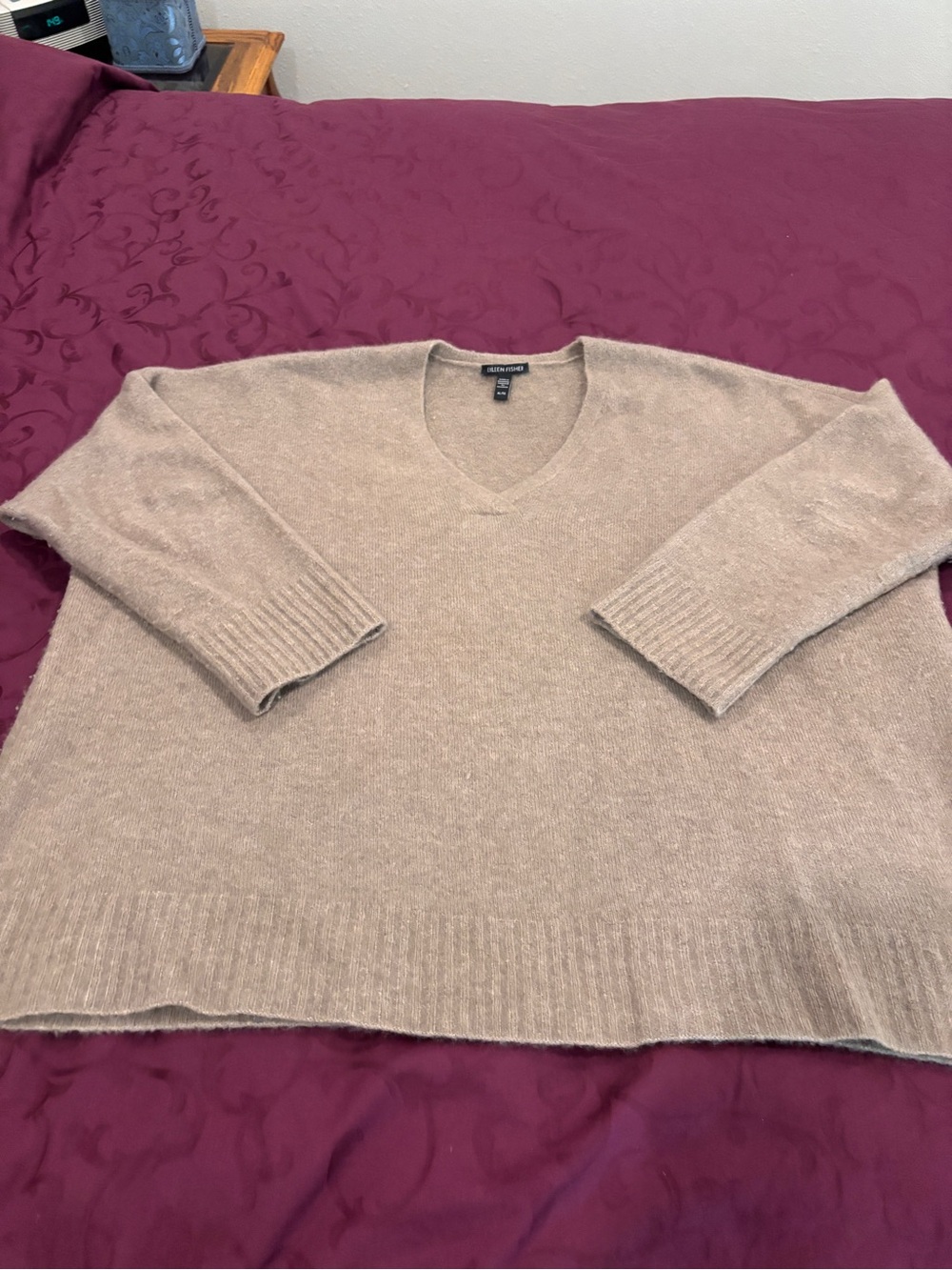 Eileen Fisher Cashmere Silk Bliss V-Neck Top XL